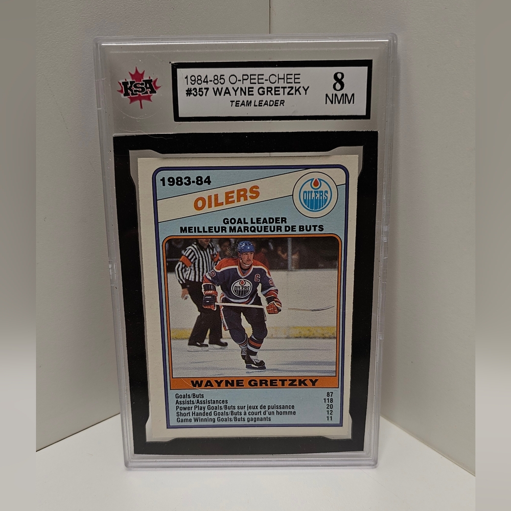 1984-85 O-Pee-Chee #357 Wayne Gretzky hockey card KsA 8
